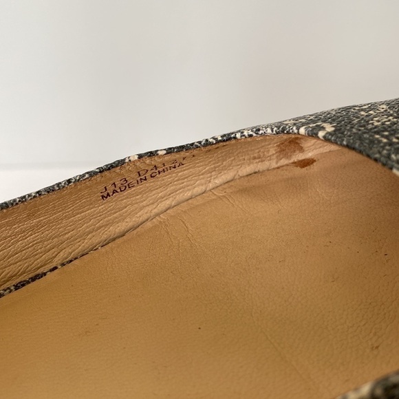 Cole Haan Embossed Leather Magnolia Skimmer Pointed Toe Ballet Flats Sz 5.5 - Picture 8 of 11